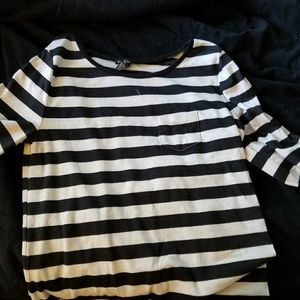 Black and off white/cream color top